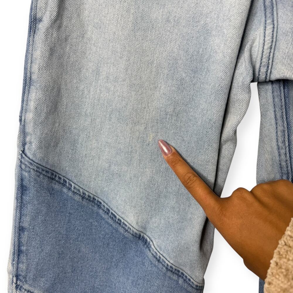 Hollister Patchwork Dad Jeans Ultra High Rise Two Tone Blue Denim‎ 23x29 Y2K - Picture 9 of 13